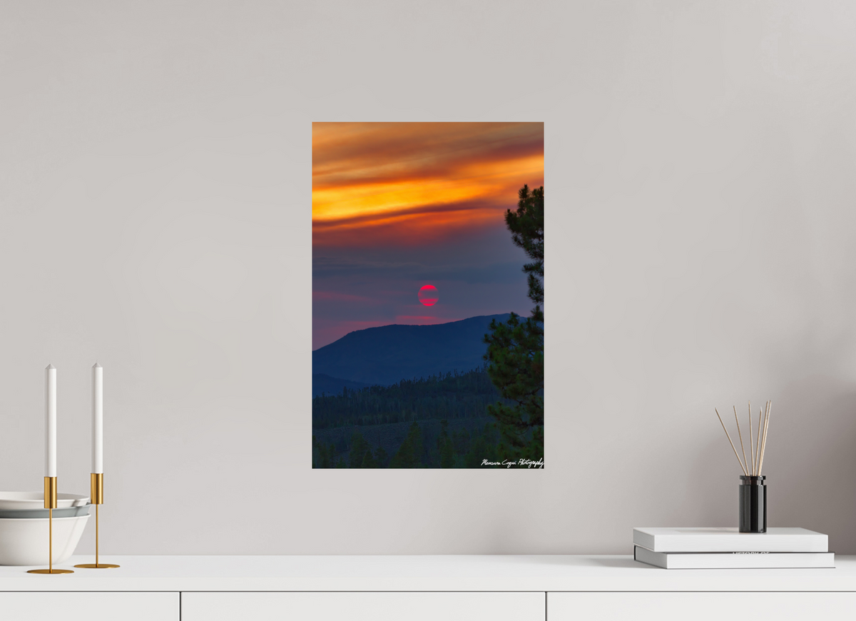 12 x 18″, ChromaLuxe HD Metal Print Sunset at Strawberry Recreation Area