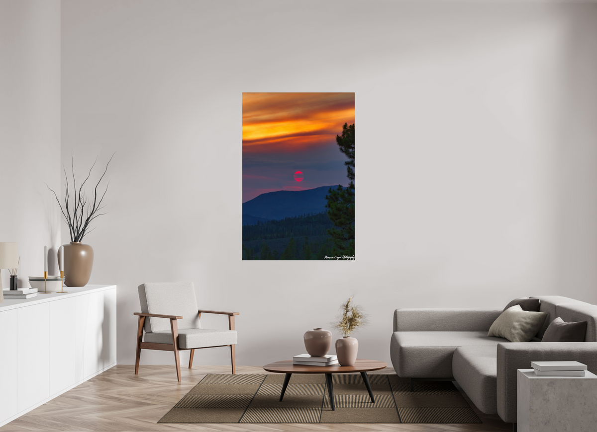 39 x 58.3″, ChromaLuxe HD Metal Print Sunset at Strawberry Recreation Area