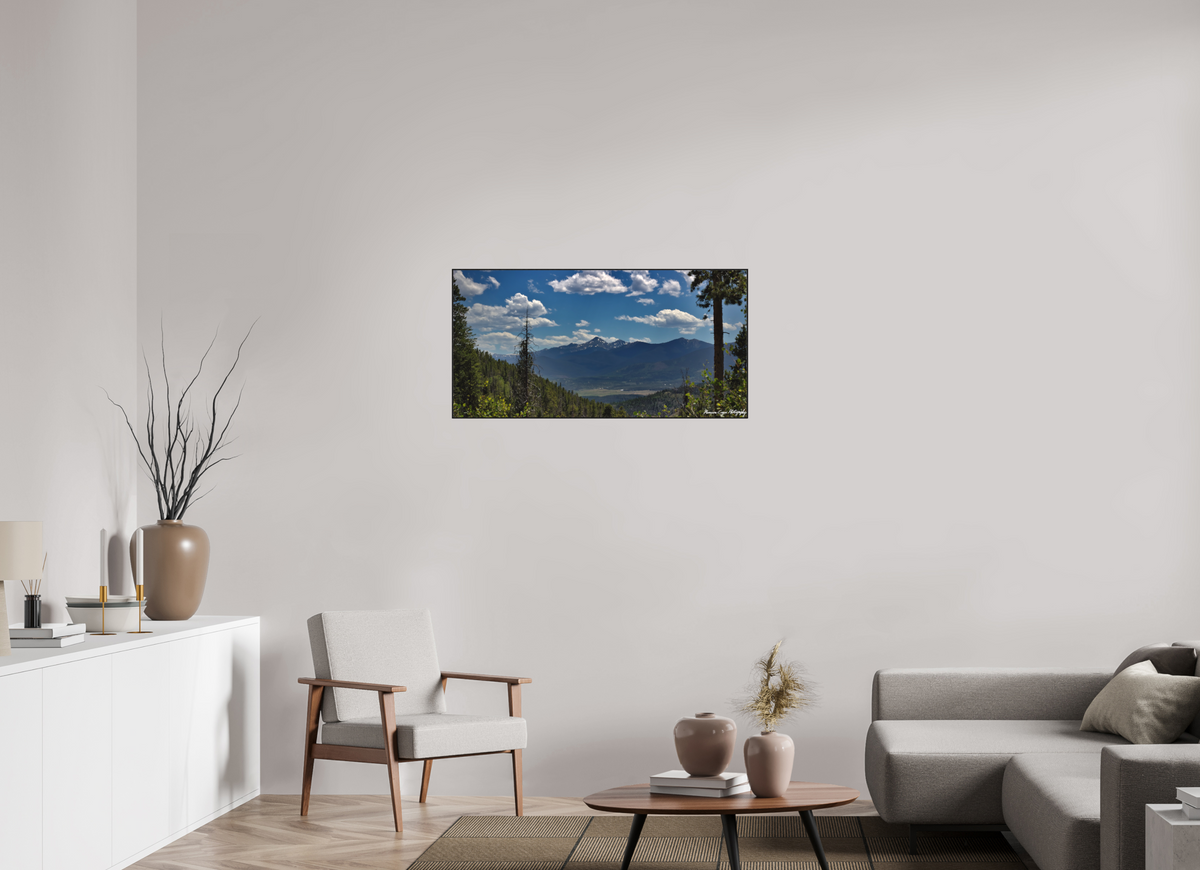 39.9 x 20″, Matte Acrylic Glass in ArtBox Wood Frame (Black Oak) Byers Peak from Strawberry Recreation Area, Noon