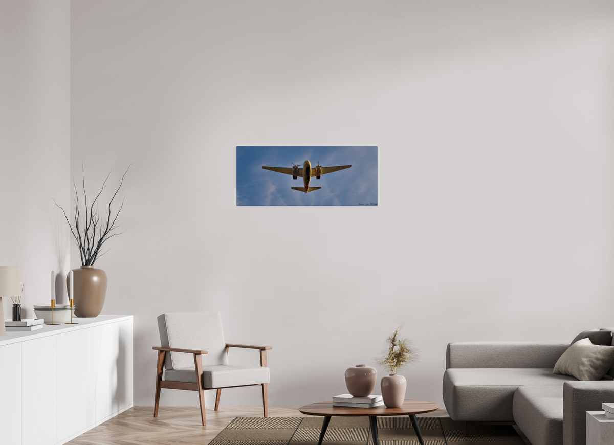37.7 x 16″, ChromaLuxe HD Metal Print Twin Engine Aircraft Takes Off from Centennial Airport