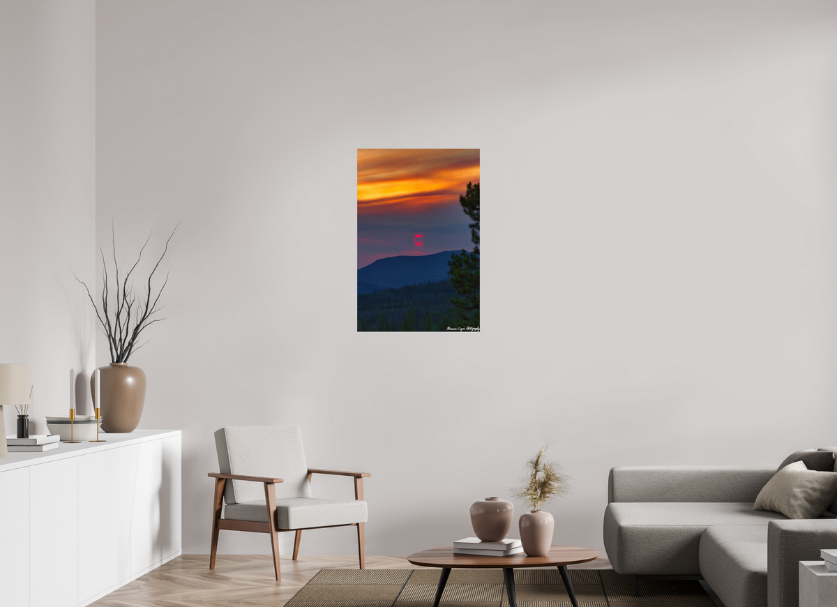 24 x 35.9″, ChromaLuxe HD Metal Print Sunset at Strawberry Recreation Area