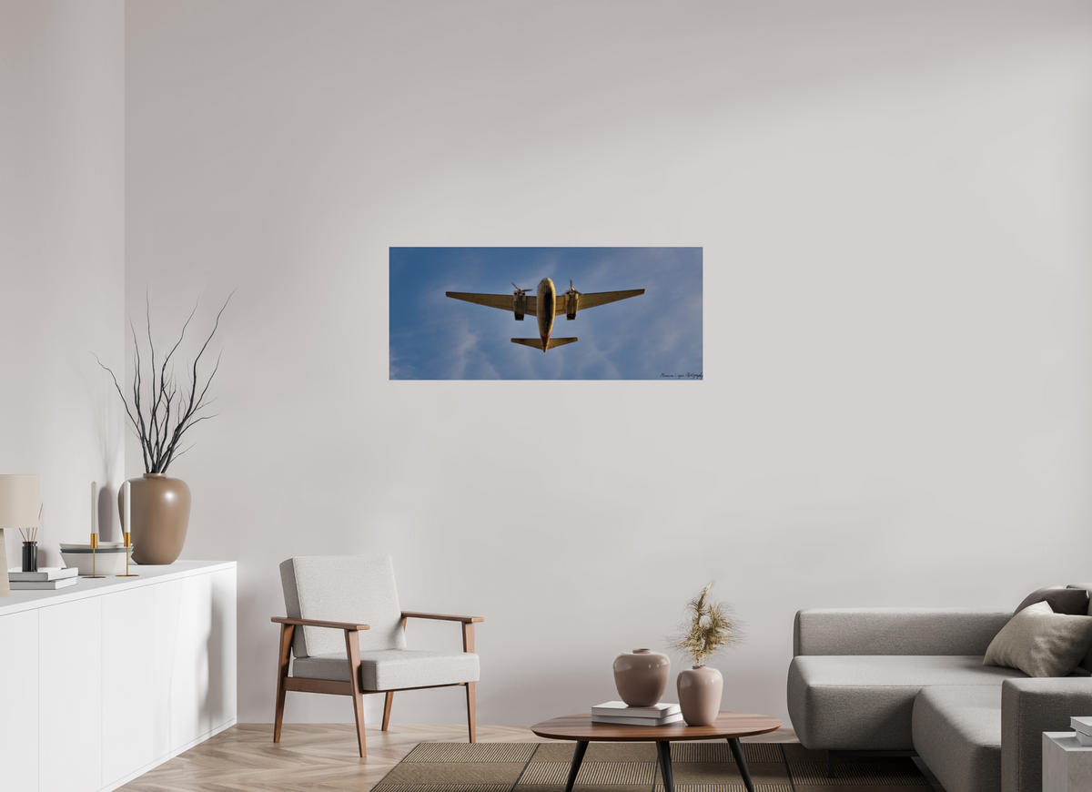 47.1 x 20″, ChromaLuxe HD Metal Print Twin Engine Aircraft Takes Off from Centennial Airport