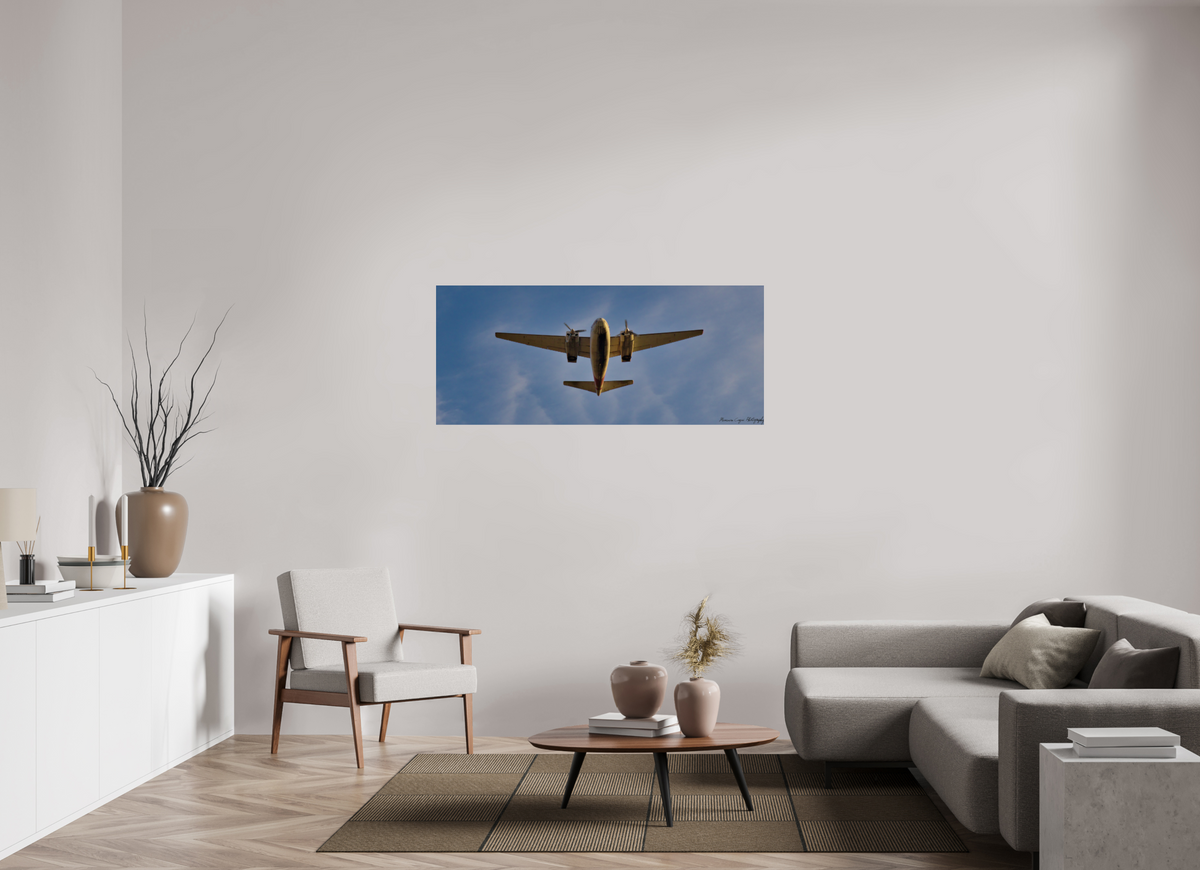 56.5 x 24″, ChromaLuxe HD Metal Print Twin Engine Aircraft Takes Off from Centennial Airport