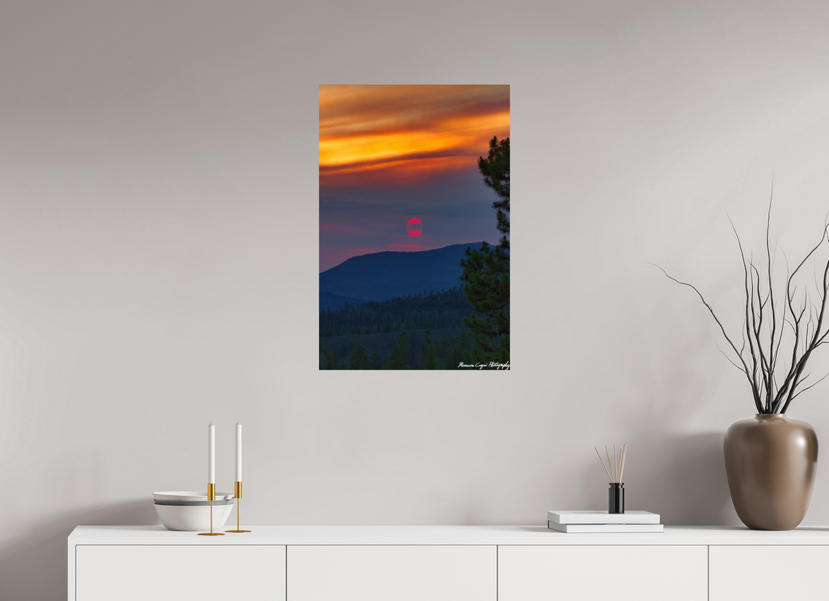 20 x 29.9″, ChromaLuxe HD Metal Print Sunset at Strawberry Recreation Area