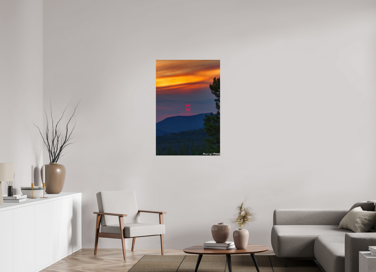 28 x 41.9″, ChromaLuxe HD Metal Print Sunset at Strawberry Recreation Area