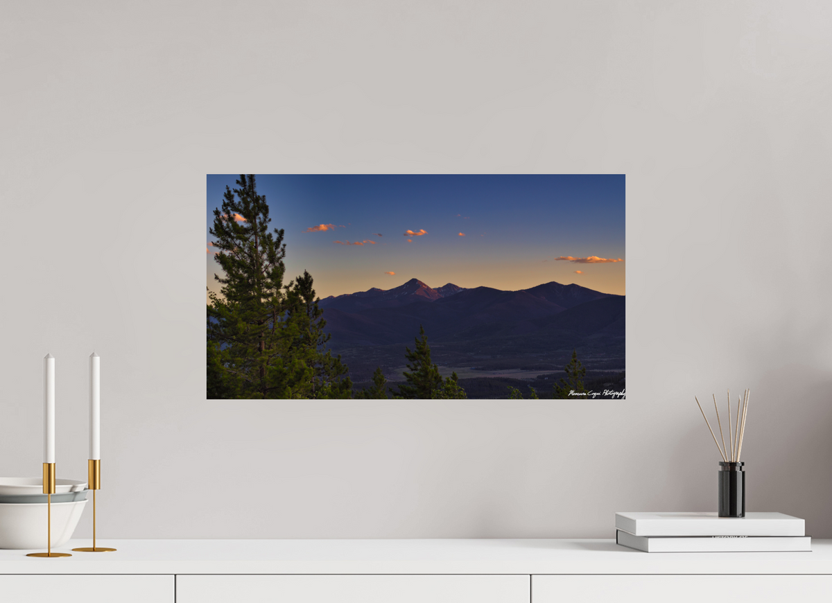 22.3 x 12″, ChromaLuxe HD Metal Print Byers Peak from Strawberry Recreation Area, Sunset